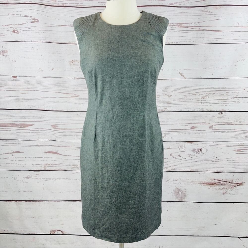 Banana Republic grey denim texture sheath dress